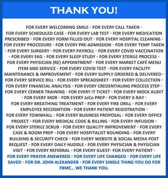 Happy National Hospital Week First Baptist Medical Center